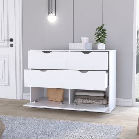 Dresser Curio, Four Drawes, White Finish