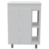 24" Meka Vanity, Two External Shelves, Double Door Cabinet -White