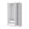 Augusta 3-Door Wardrobe with Hanging Rod White