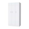 Augusta 3-Door Wardrobe with Hanging Rod White