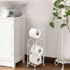 Benzara Classic Free standing Metal Toilet Paper Holder, Off White