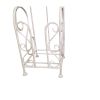 Benzara Classic Free standing Metal Toilet Paper Holder, Off White