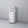 Waterproof Single Door Two Tier Bathroom Cabinet White