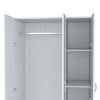 DEPOT E-SHOP Westbury Wardrobe Armoire with 3-Doors and 2-Inner Drawers, White