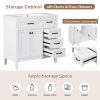 36" Bathroom Vanity without Sink; Cabinet Base Only; Bathroom Cabinet with Drawers; Solid Frame and MDF Board; White