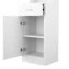 FCH Standing 5 Compartments 1 Drawer 1 Door MDF Barber Cabinet White