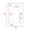 24" Meka Vanity, Two External Shelves, Double Door Cabinet -White