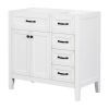 36" Bathroom Vanity without Sink; Cabinet Base Only; Bathroom Cabinet with Drawers; Solid Frame and MDF Board; White
