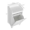 Free Standing Home Organizer Hamper, Bathroom Storage Cabinet, White