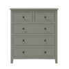 5 Drawers Solid Wood Chest, Gray(OLD SKU:WF288863AAG)