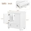30" Bathroom Vanity without Sink; Base Only; Cabinet with Doors and Drawer; Solid Frame and MDF Board; White