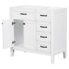 36" Bathroom Vanity without Sink; Cabinet Base Only; Bathroom Cabinet with Drawers; Solid Frame and MDF Board; White