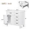 36" Bathroom Vanity without Sink; Cabinet Base Only; Bathroom Cabinet with Drawers; Solid Frame and MDF Board; White