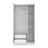 DEPOT E-SHOP Westbury Wardrobe Armoire with 3-Doors and 2-Inner Drawers, White