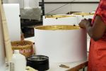 Slant Transitional Bell Faux Leather Softback Lampshade with Washer Fitter, 424-Antique Parchment