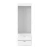DEPOT E-SHOP Portugal Armoire, Double Door Cabinet, Two Drawers, Metal Handles, Rod, White