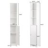 FCH One Door & Three Layers Bathroom Cabinet White