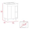 24" Meka Vanity, Two External Shelves, Double Door Cabinet -White