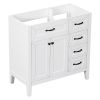36" Bathroom Vanity without Sink; Cabinet Base Only; Bathroom Cabinet with Drawers; Solid Frame and MDF Board; White