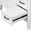 36" Bathroom Vanity without Sink; Cabinet Base Only; Bathroom Cabinet with Drawers; Solid Frame and MDF Board; White