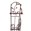 Benzara Classic Free standing Metal Toilet Paper Holder, Bronze