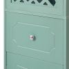 Tall Bathroom Cabinet;  Freestanding Storage Cabinet with Drawer and Doors;  MDF Board;  Acrylic Door;  Adjustable Shelf